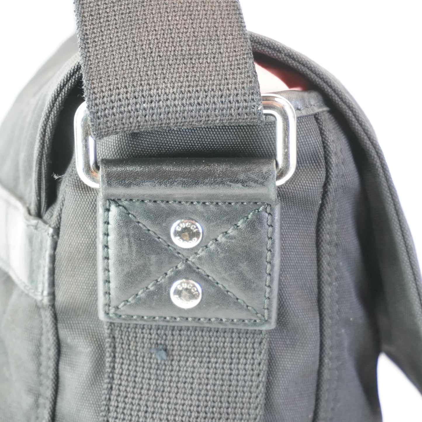 Gucci Sherry Line Black Canvas Crossbody Messenger Bag Medium SHW