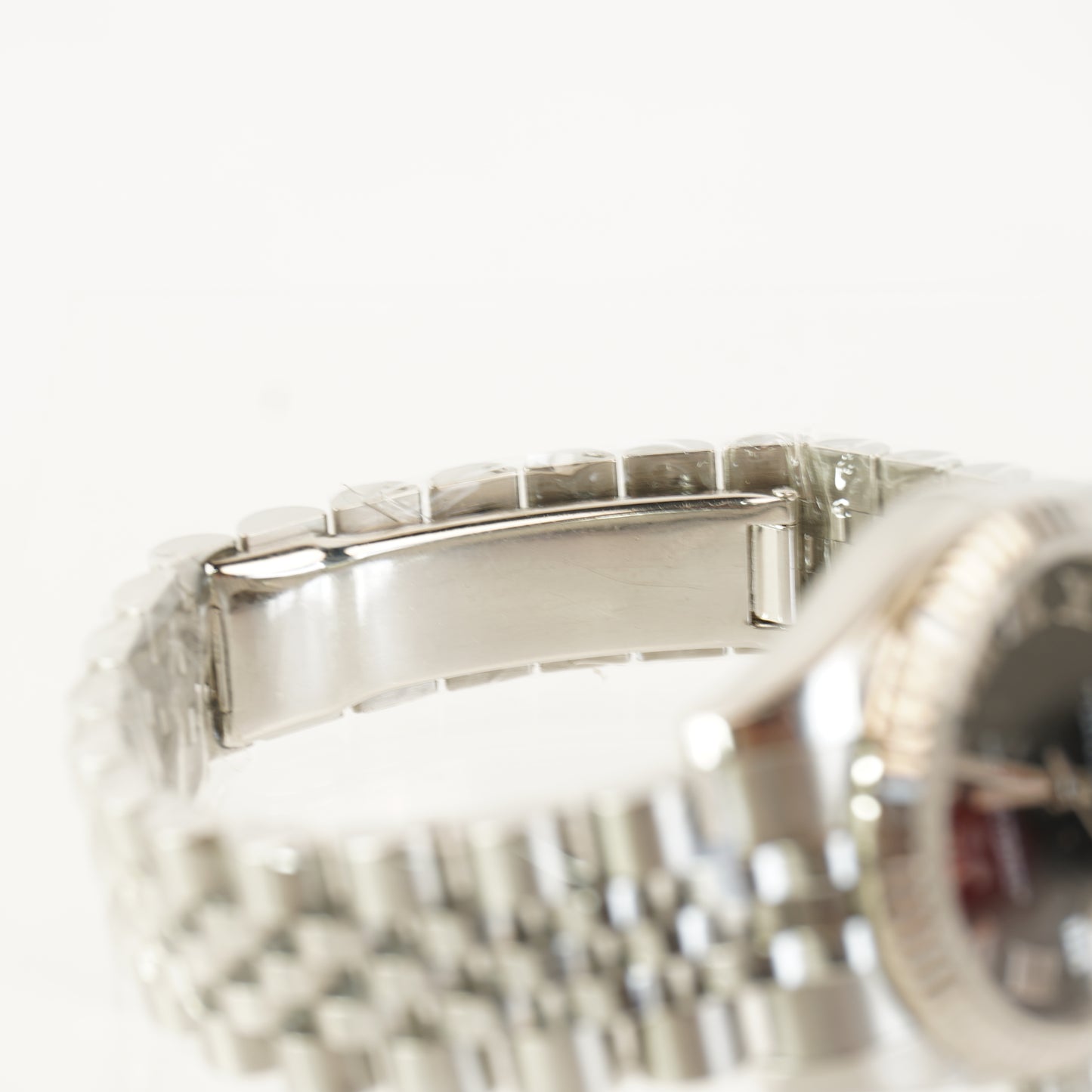 BLACK DIAL ROMAN STEEL CONTINUOUS BRACELET. S/N: G401432 #178274, CARD CERTIFICATE BOX