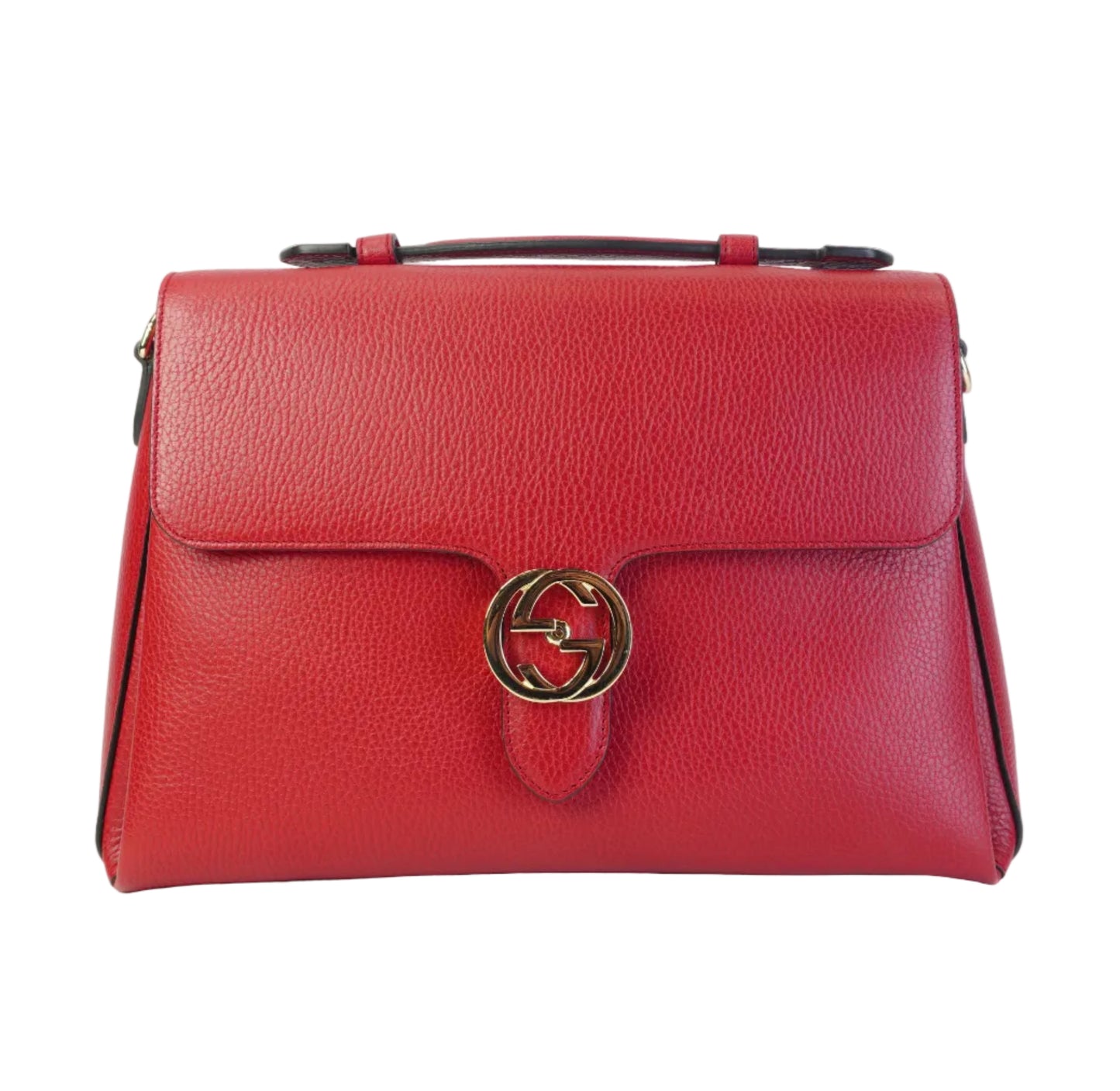 Gucci Interlocking G Top Handle Shoulder Bag Large Red GHW
