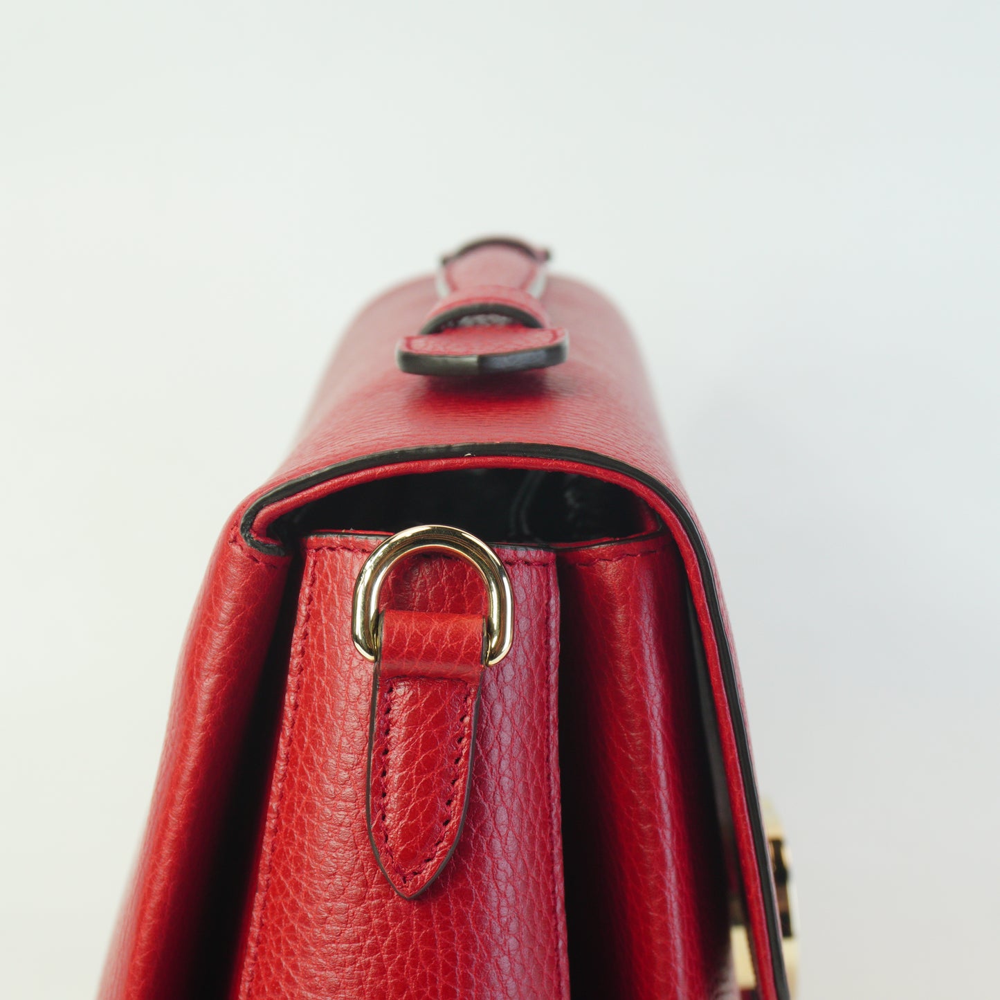 Gucci Interlocking G Top Handle Shoulder Bag Large Red GHW