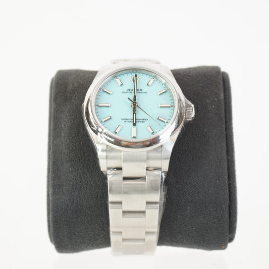 OP 31 TIFFANY DIAL ALL STEEL OYSTER BRACELET S/N: HA285044 #277200, CERTIFICATE, BOX