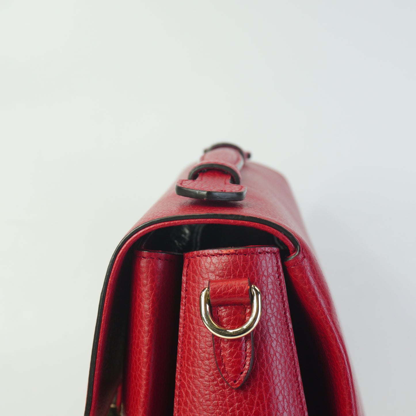 Gucci Interlocking G Top Handle Shoulder Bag Large Red GHW