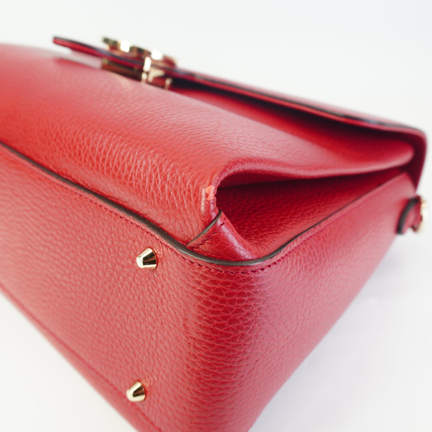 Gucci Interlocking G Top Handle Shoulder Bag Large Red GHW