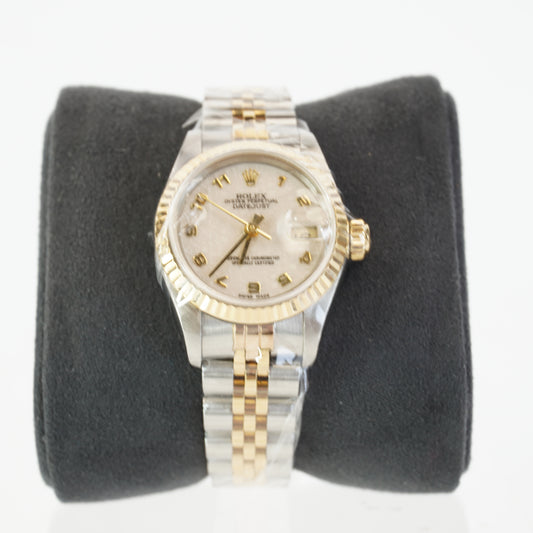 DATEJUST 26 ARABIC IVORY COMPUTER FACE DIAL TWOTONE YG STEEL JUBILEE BRACELET S/N: X988036 #69173 CERTIFICATE, BOX