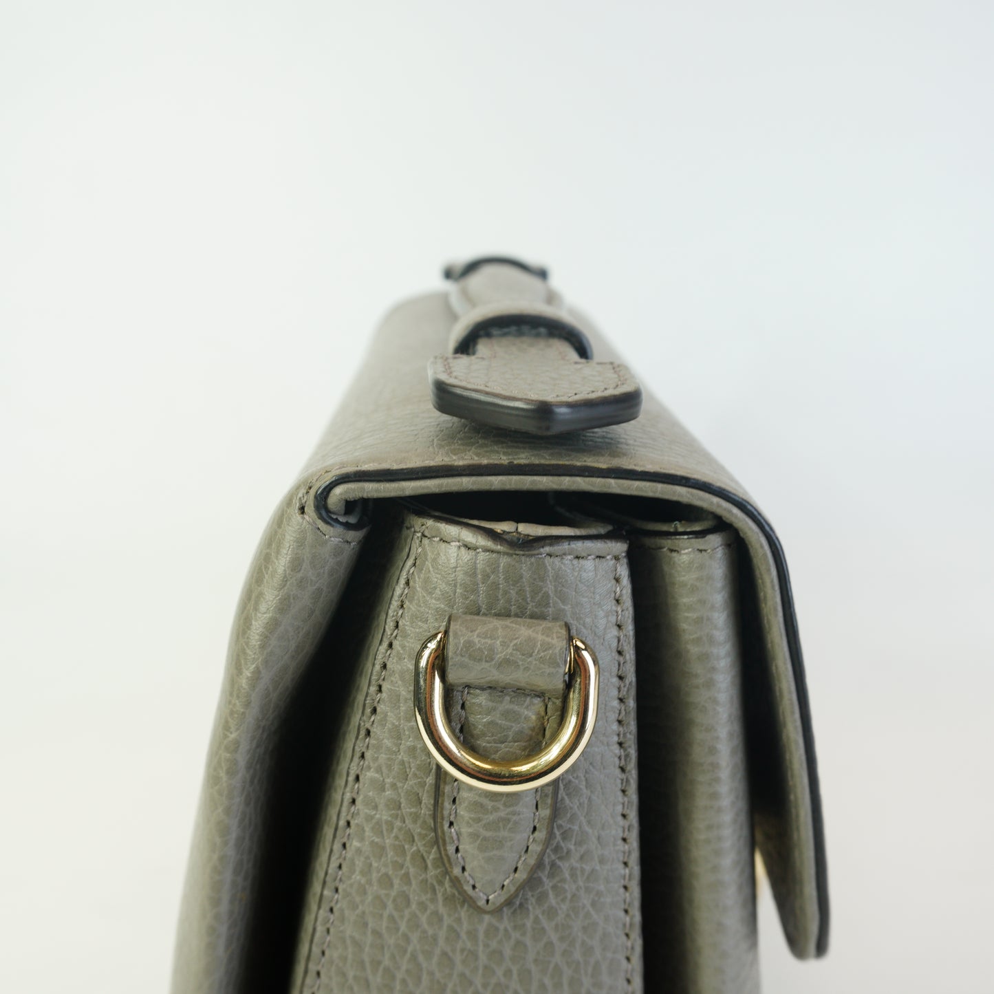 Gucci Interlocking G Top Handle Shoulder Bag Medium Gray GHW