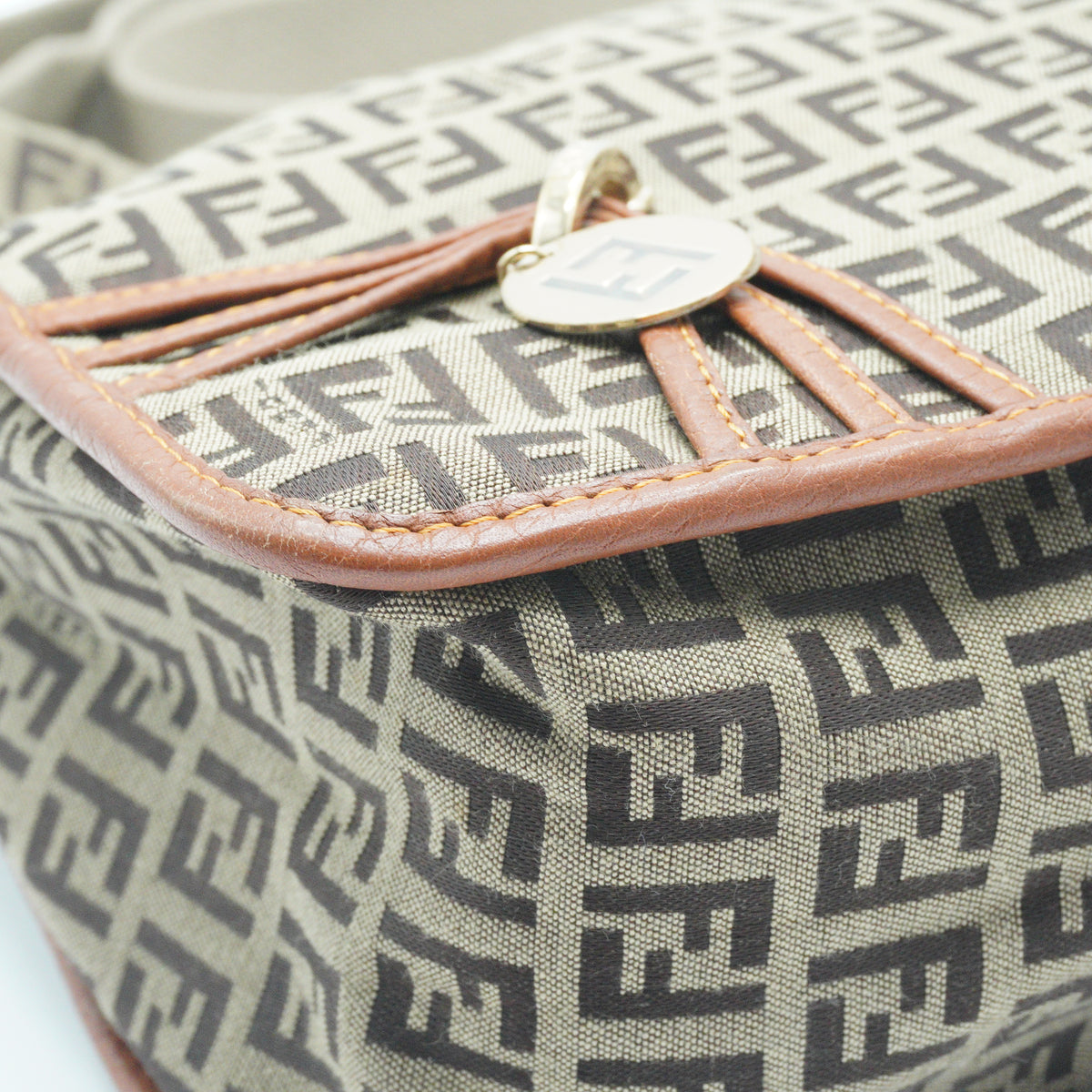 Fendi Zucchino Messenger Bag GHW Medium