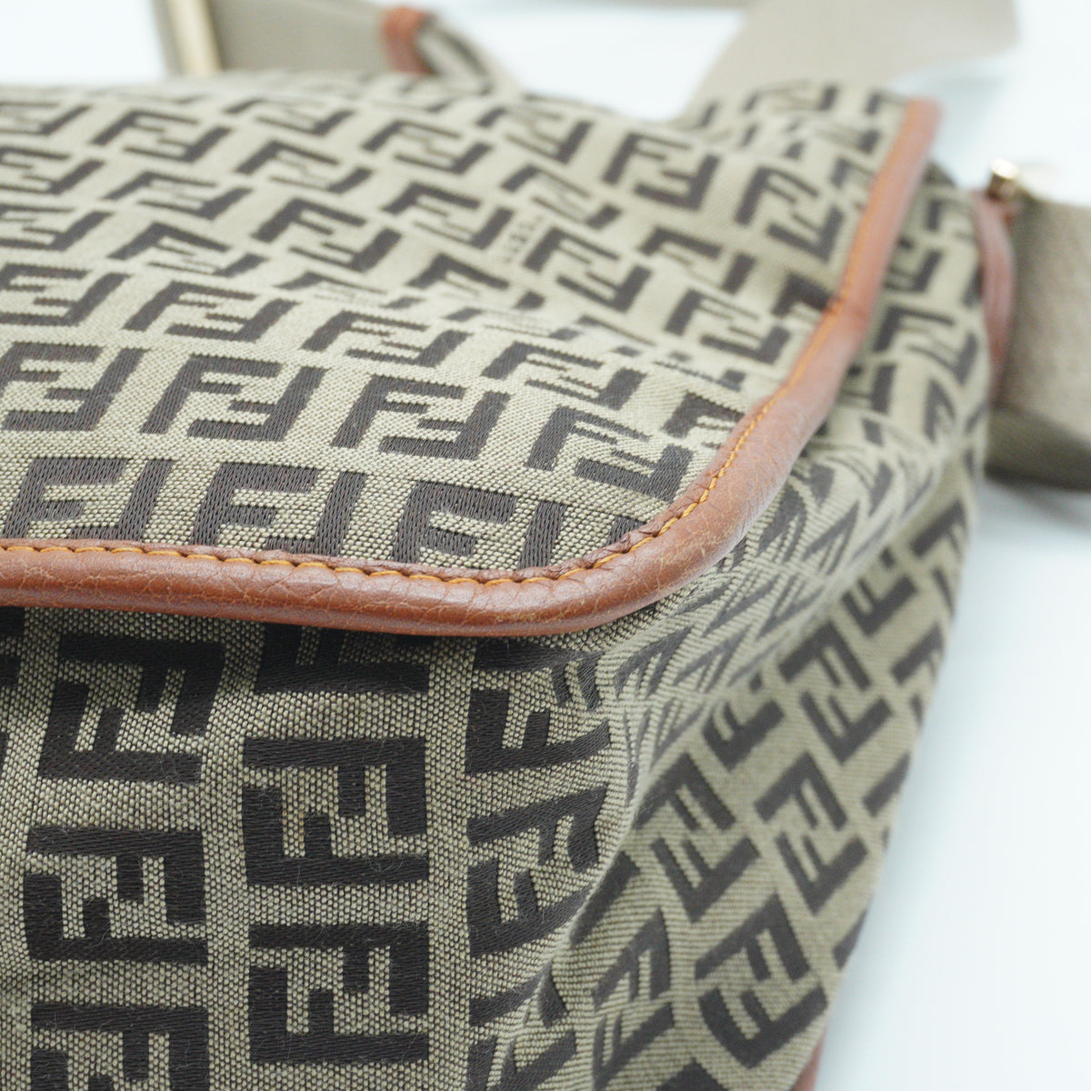 Fendi Zucchino Messenger Bag GHW Medium