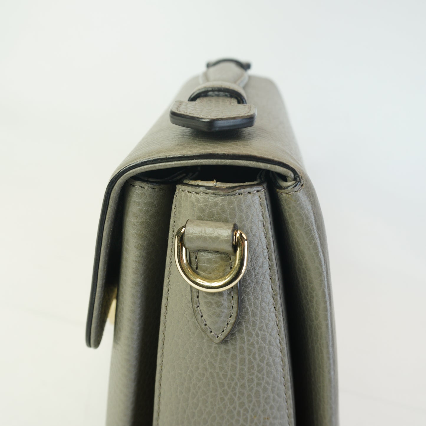 Gucci Interlocking G Top Handle Shoulder Bag Medium Gray GHW