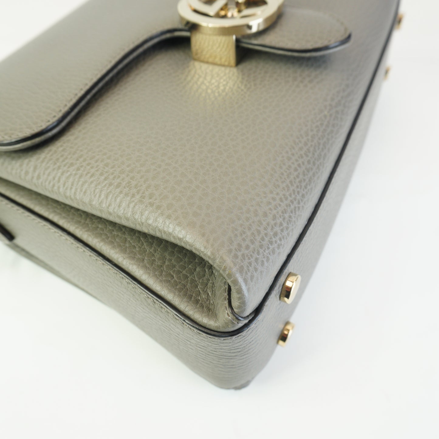 Gucci Interlocking G Top Handle Shoulder Bag Medium Gray GHW