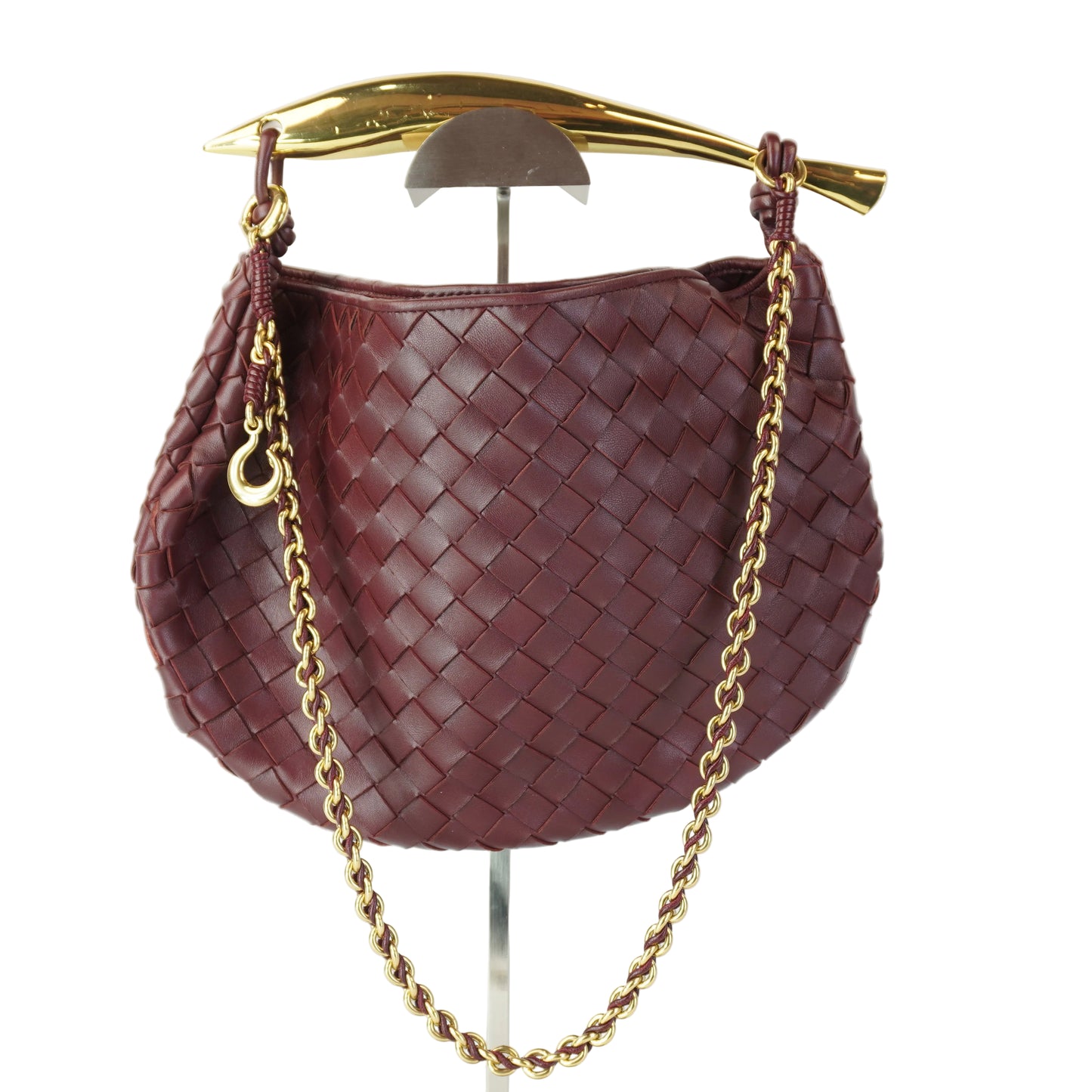 Bottega Veneta Sardine Chain Burgundy Medium GHW