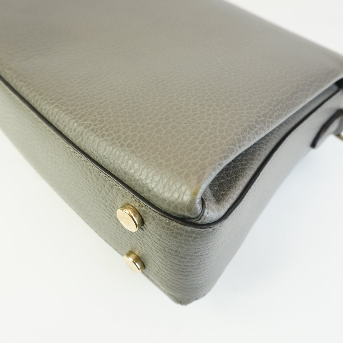 Gucci Interlocking G Top Handle Shoulder Bag Medium Gray GHW