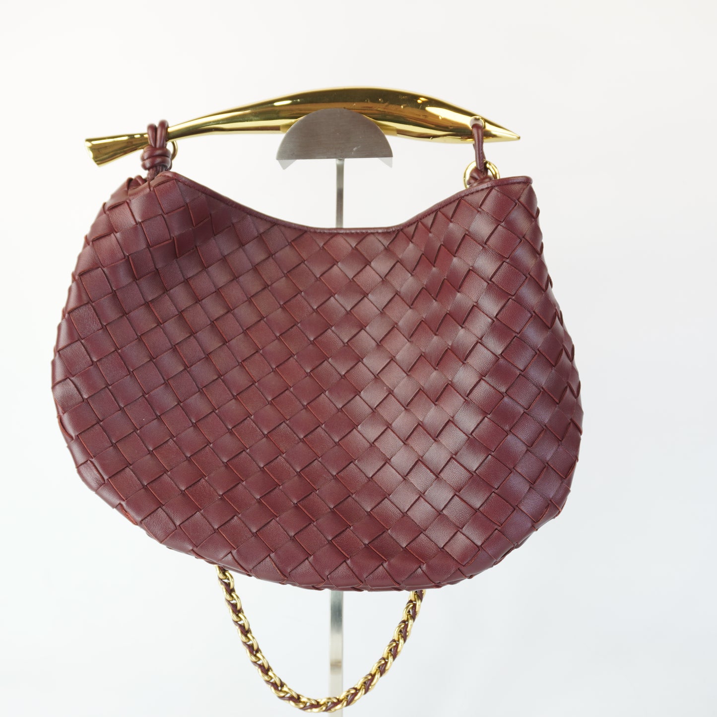 Bottega Veneta Sardine Chain Burgundy Medium GHW