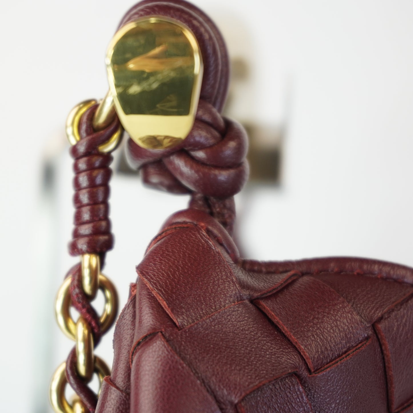 Bottega Veneta Sardine Chain Burgundy Medium GHW