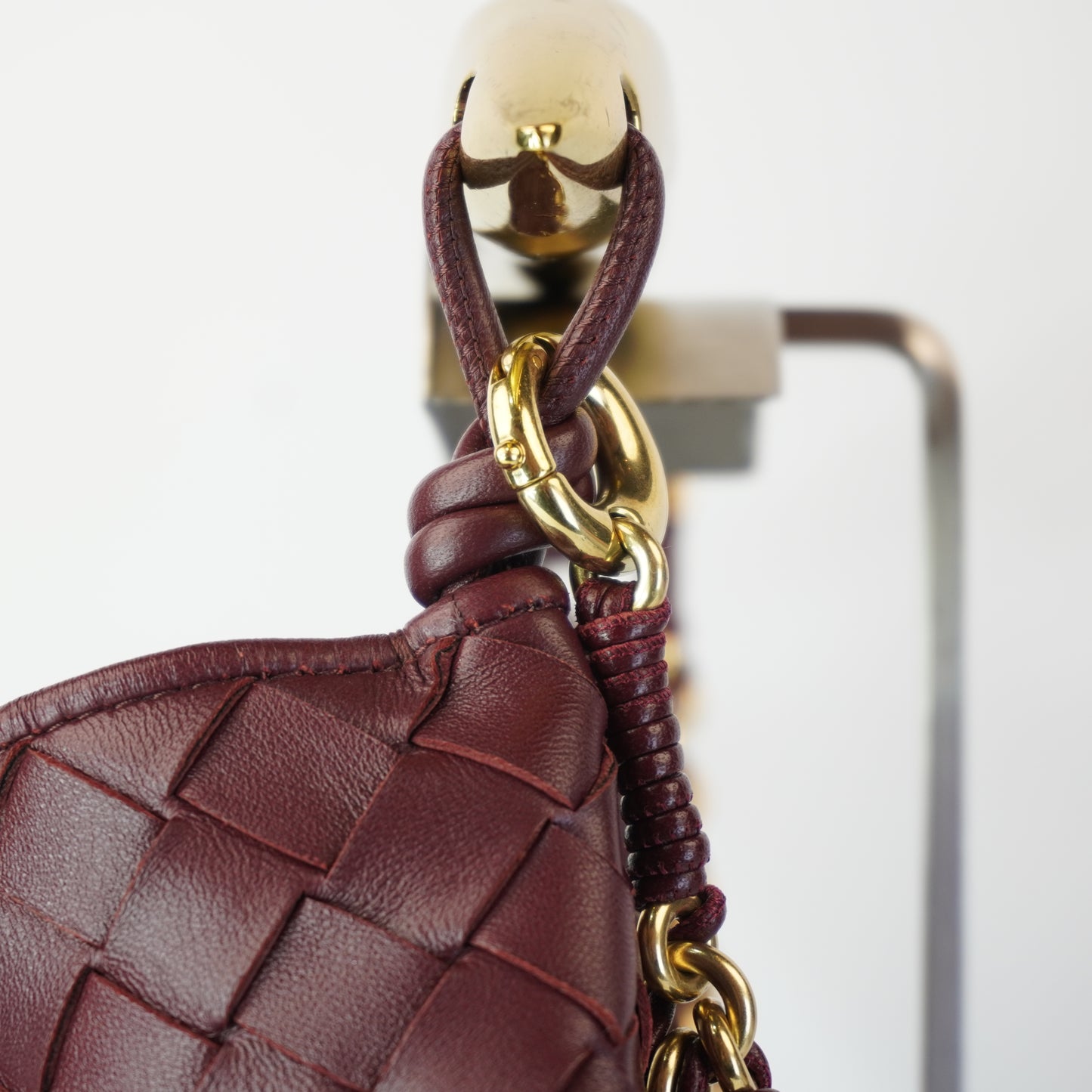 Bottega Veneta Sardine Chain Burgundy Medium GHW