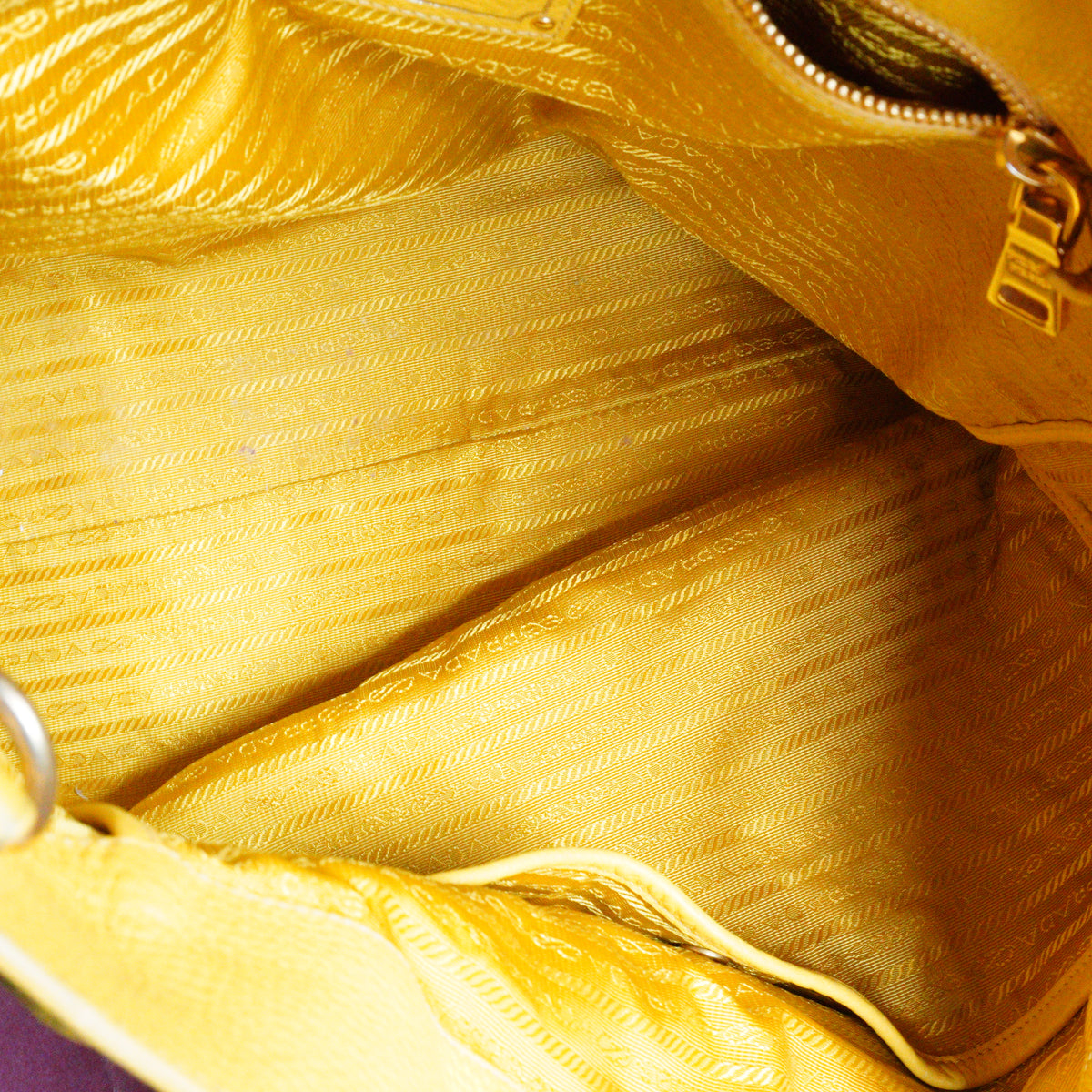 Prada	Vitello Daino Shopping Tote Yellow Large FHW