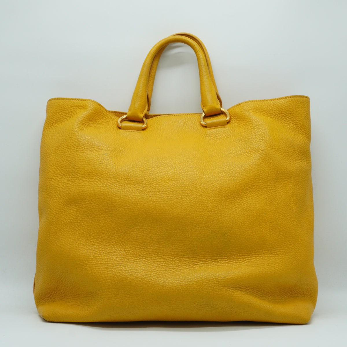 Prada	Vitello Daino Shopping Tote Yellow Large FHW
