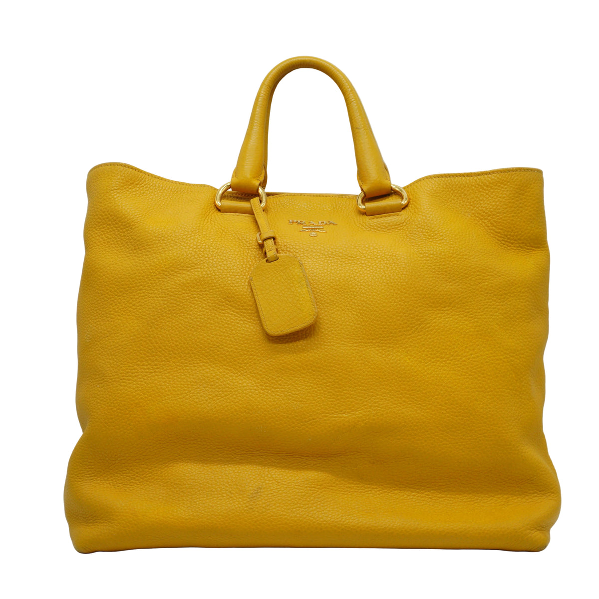 Prada	Vitello Daino Shopping Tote Yellow Large FHW
