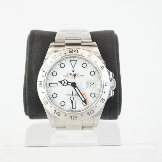 EXPLORER II WHITE DIAL STAINLESS STEEL OYSTER BRACELET S/N: 3D5648D7 #226570 CARD CERTIFICATE BOX