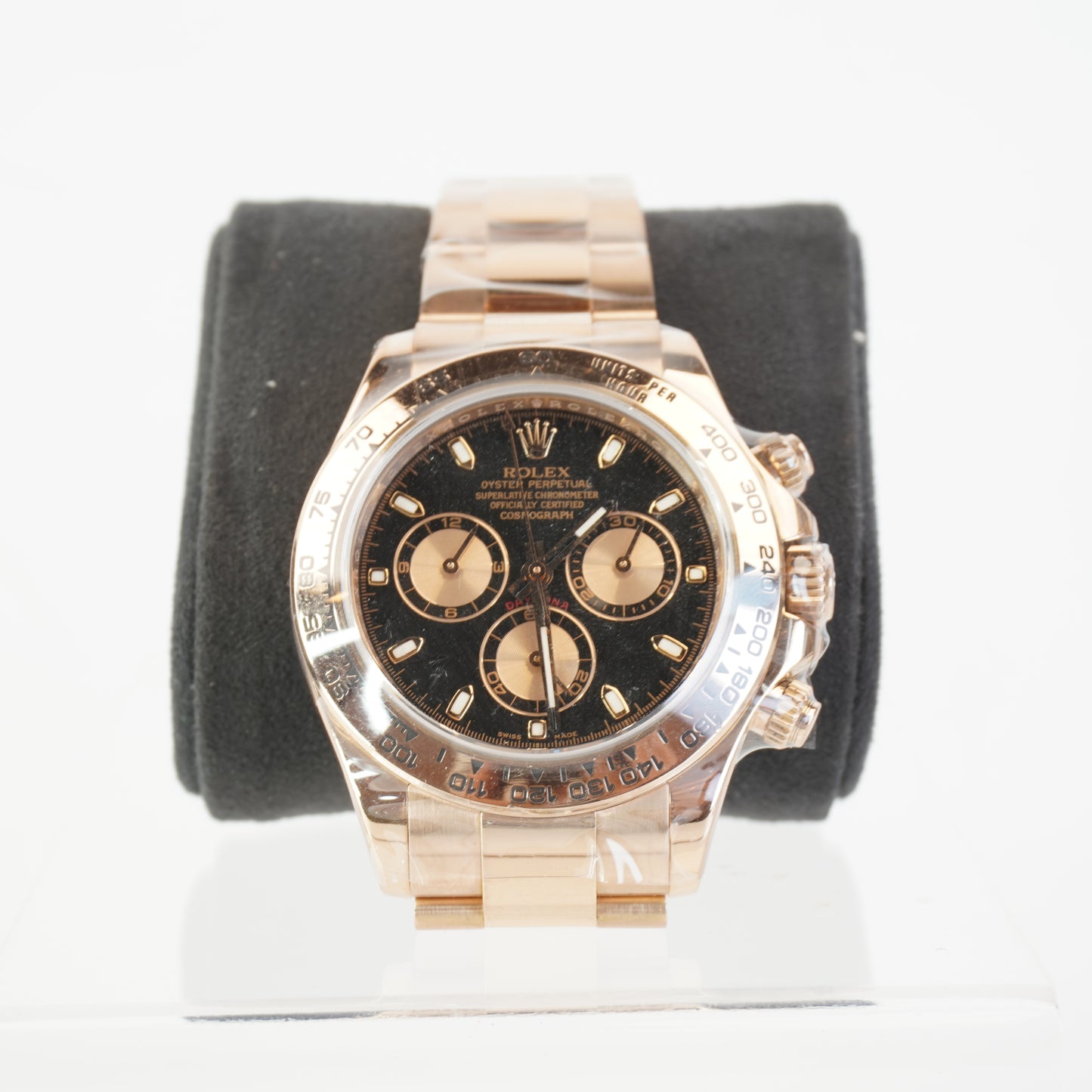 DAYTONA BLACK DIAL FULL ROSEGOLD S/N: V730953 #116505 CARD CERTIFICATE
