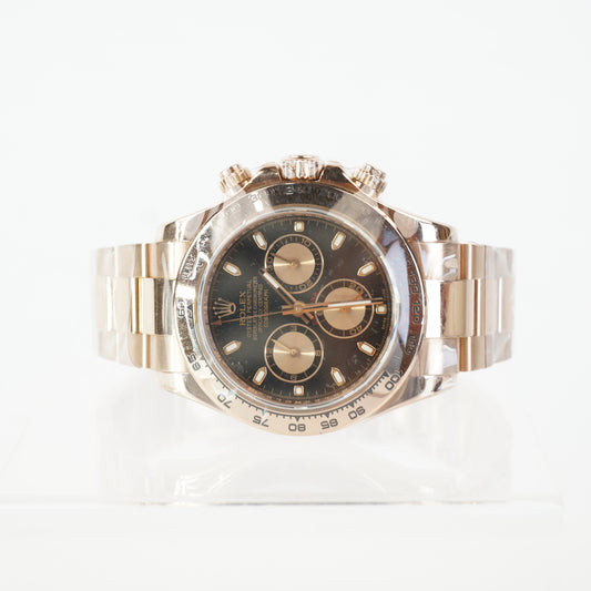 DAYTONA BLACK DIAL FULL ROSEGOLD S/N: V730953 #116505 CARD CERTIFICATE