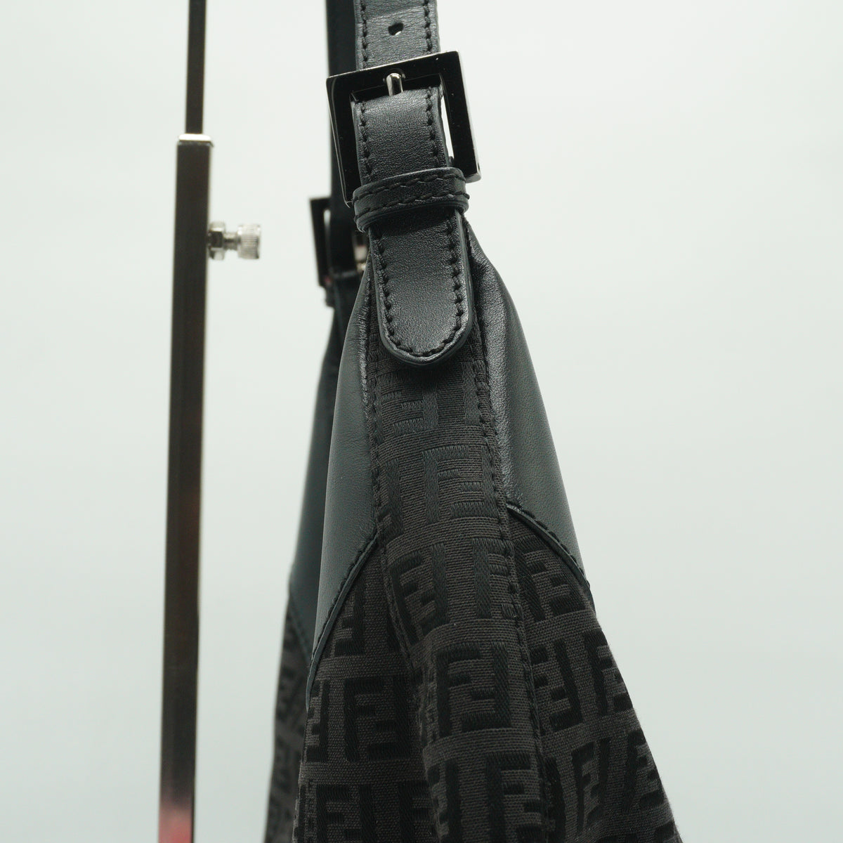 Fendi	Zucchino Canvas and Leather Hobo Medium MHW