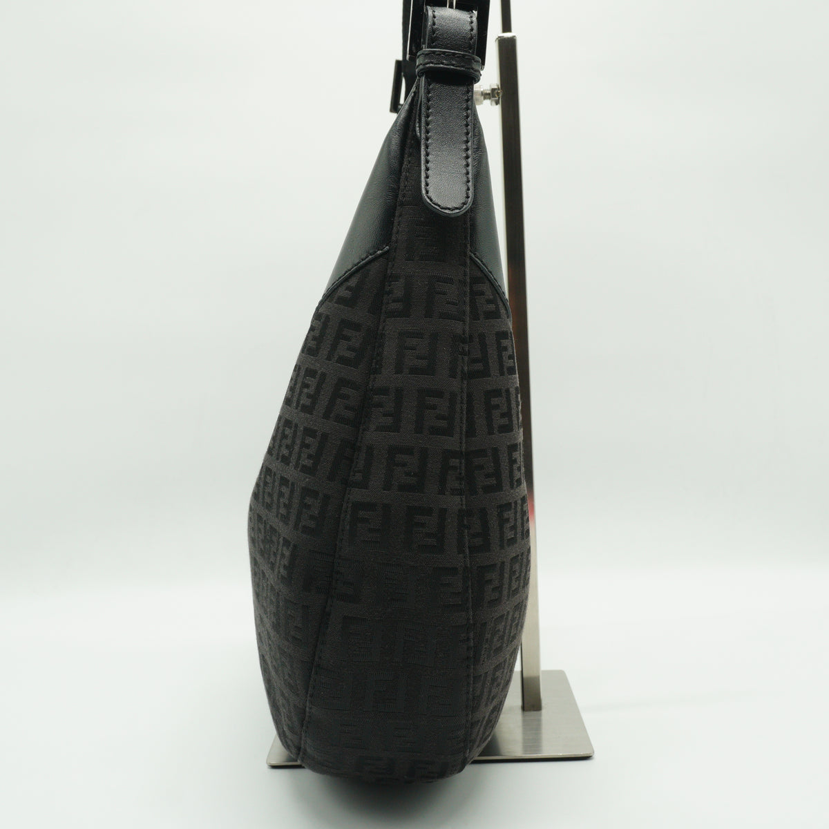 Fendi	Zucchino Canvas and Leather Hobo Medium MHW