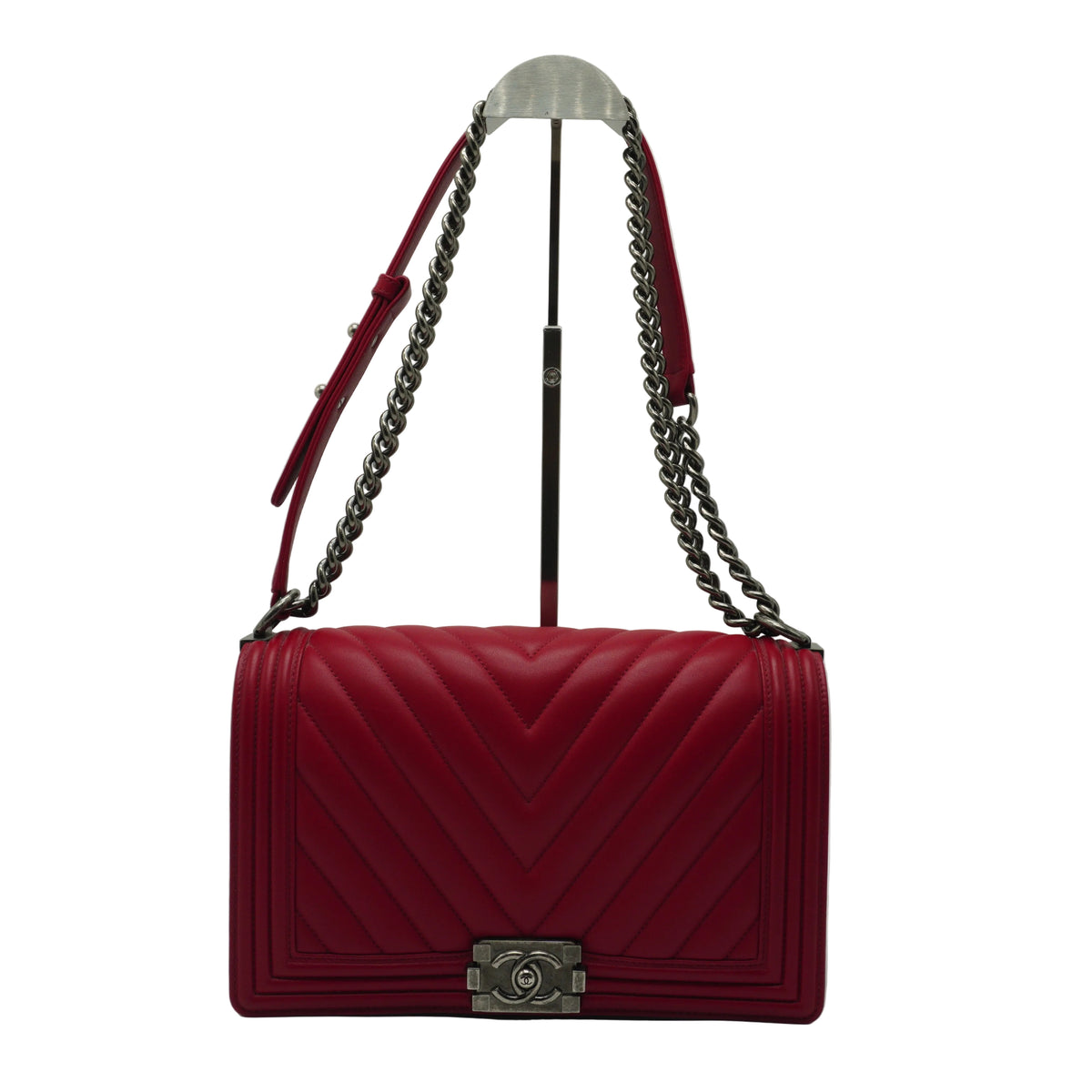 Chanel Red Leboy Flap Bag Medium SHW