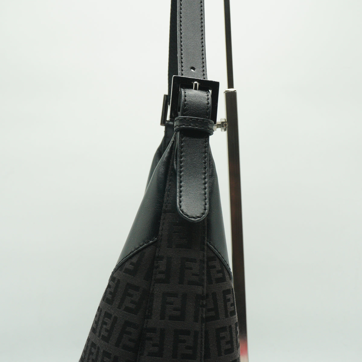 Fendi	Zucchino Canvas and Leather Hobo Medium MHW