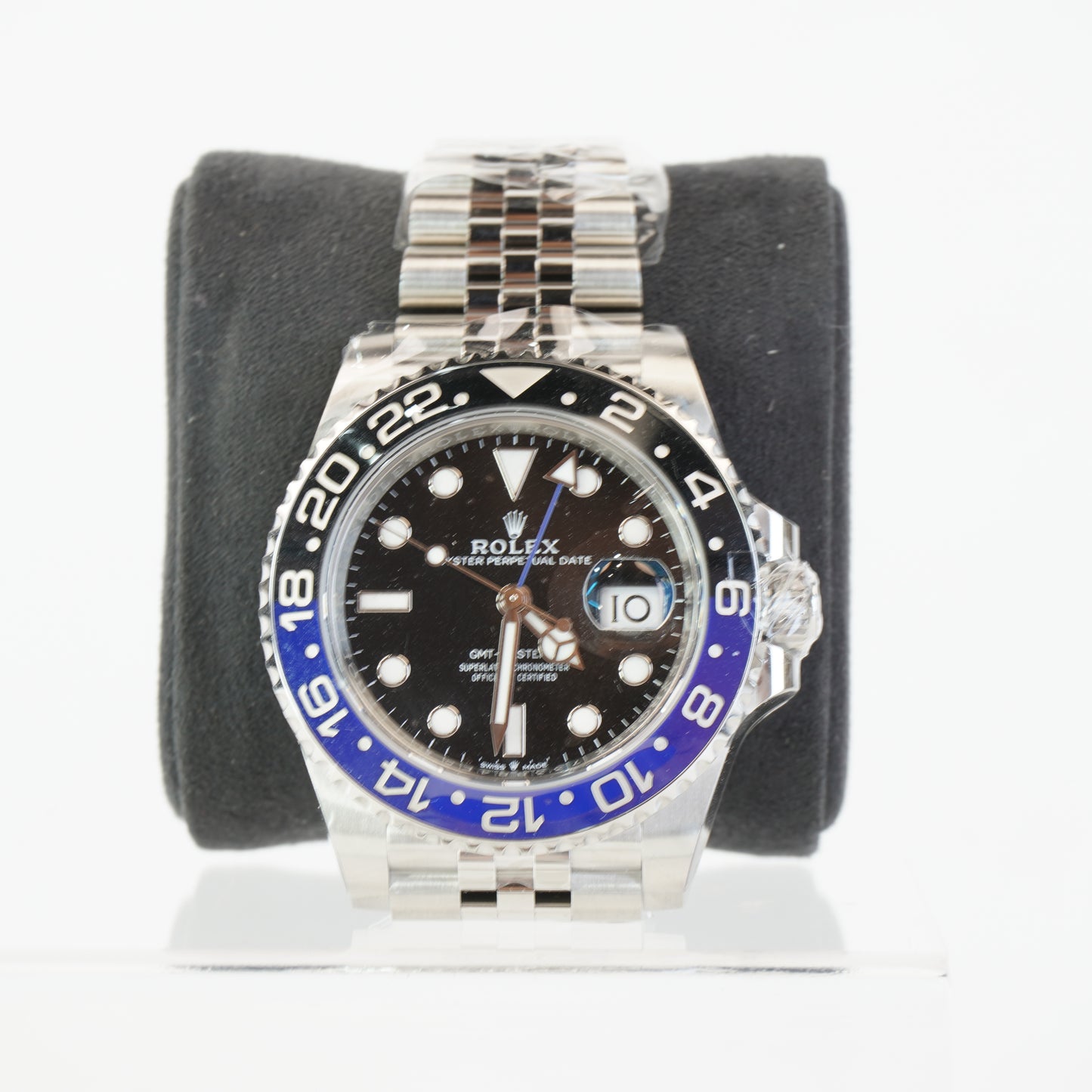 GMT MASTER II "BATGIRL" ALL STEEL JUBILEE BRACELET S/N: 733884E5 #126710BLNR MANUAL, CERTIFICATE, GREEN TAG, BOX