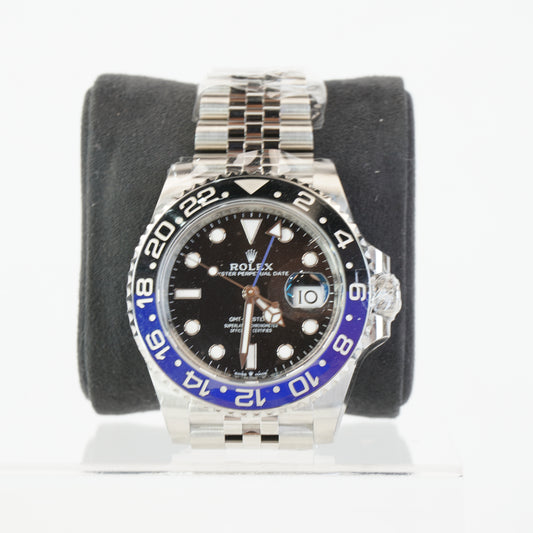 GMT MASTER II "BATGIRL" ALL STEEL JUBILEE BRACELET S/N: 733884E5 #126710BLNR MANUAL, CERTIFICATE, GREEN TAG, BOX