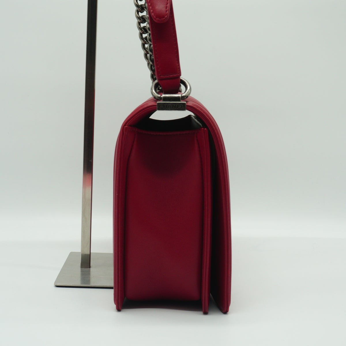 Chanel Red Leboy Flap Bag Medium SHW
