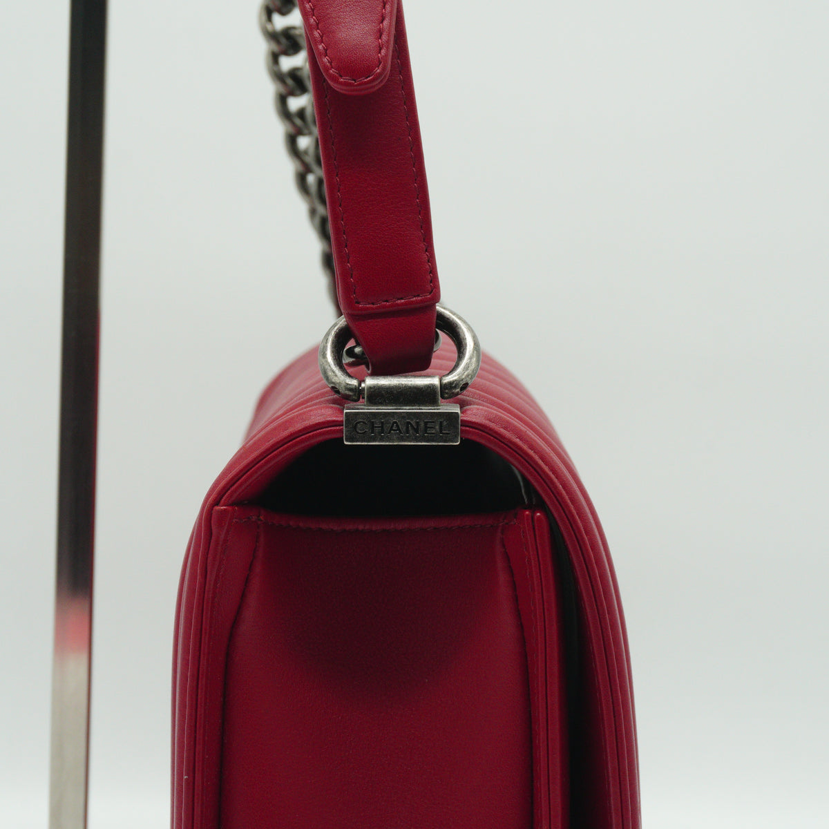 Chanel Red Leboy Flap Bag Medium SHW