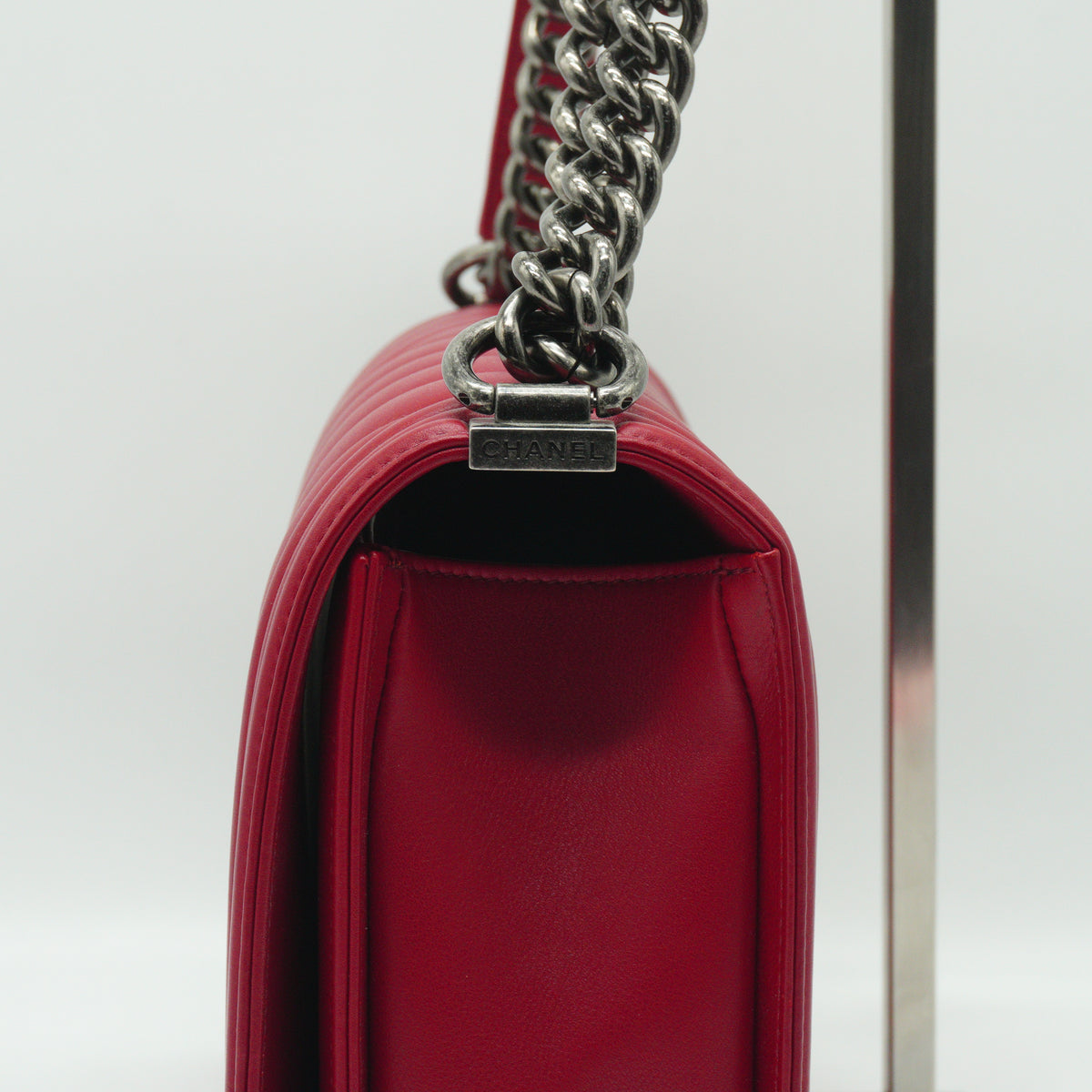 Chanel Red Leboy Flap Bag Medium SHW