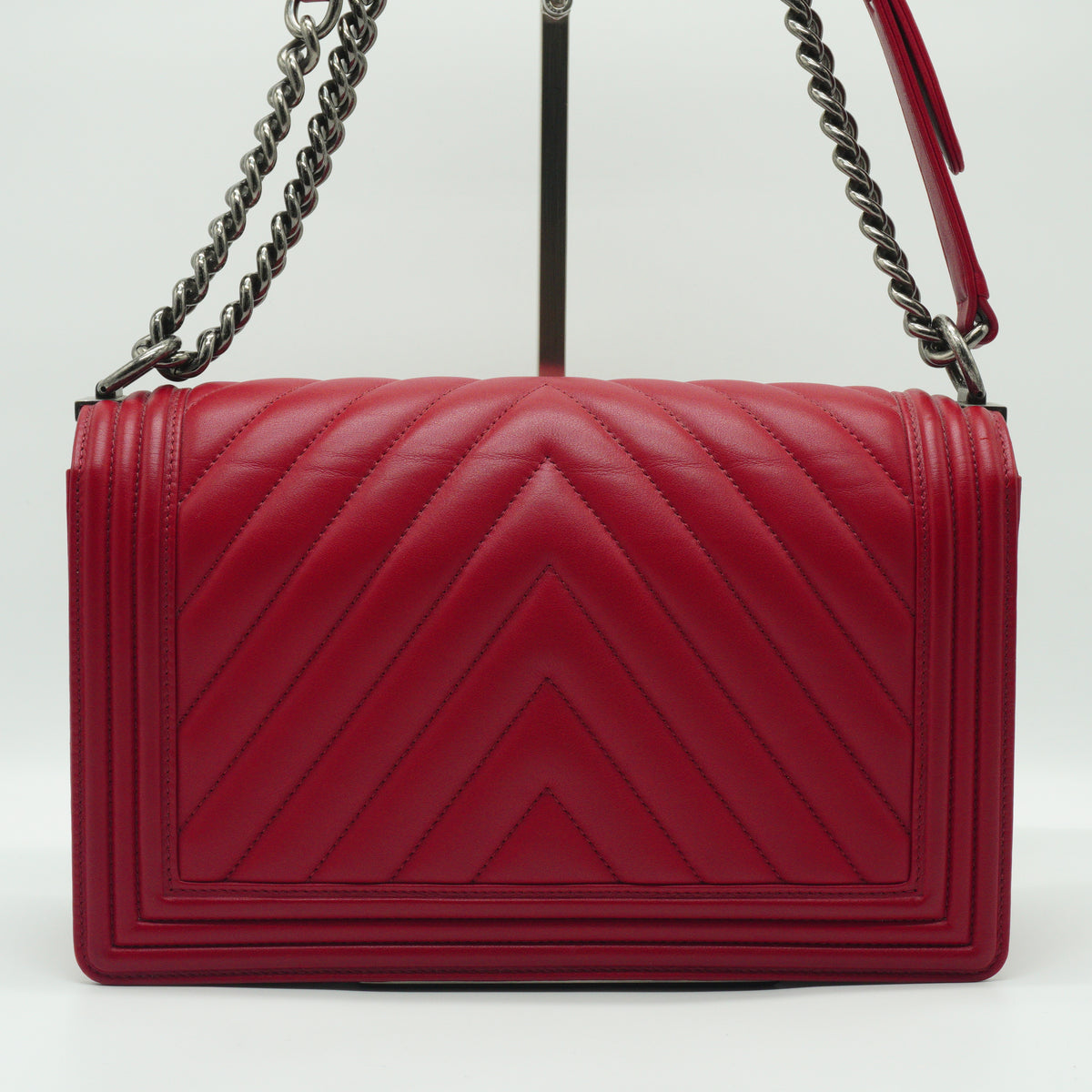 Chanel Red Leboy Flap Bag Medium SHW