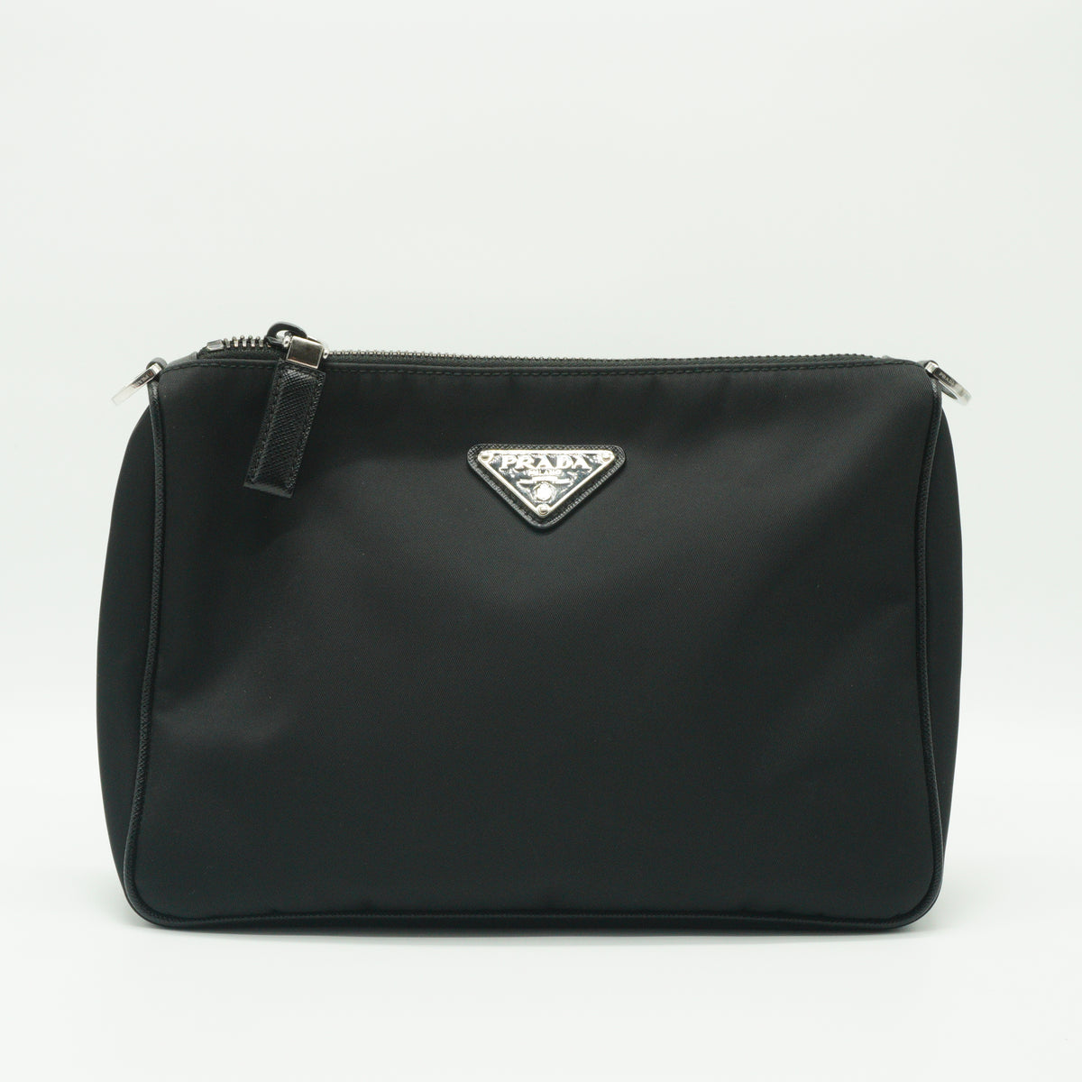 Prada Re Nylon Saffiano Leather Shoulder Bag SHW Small