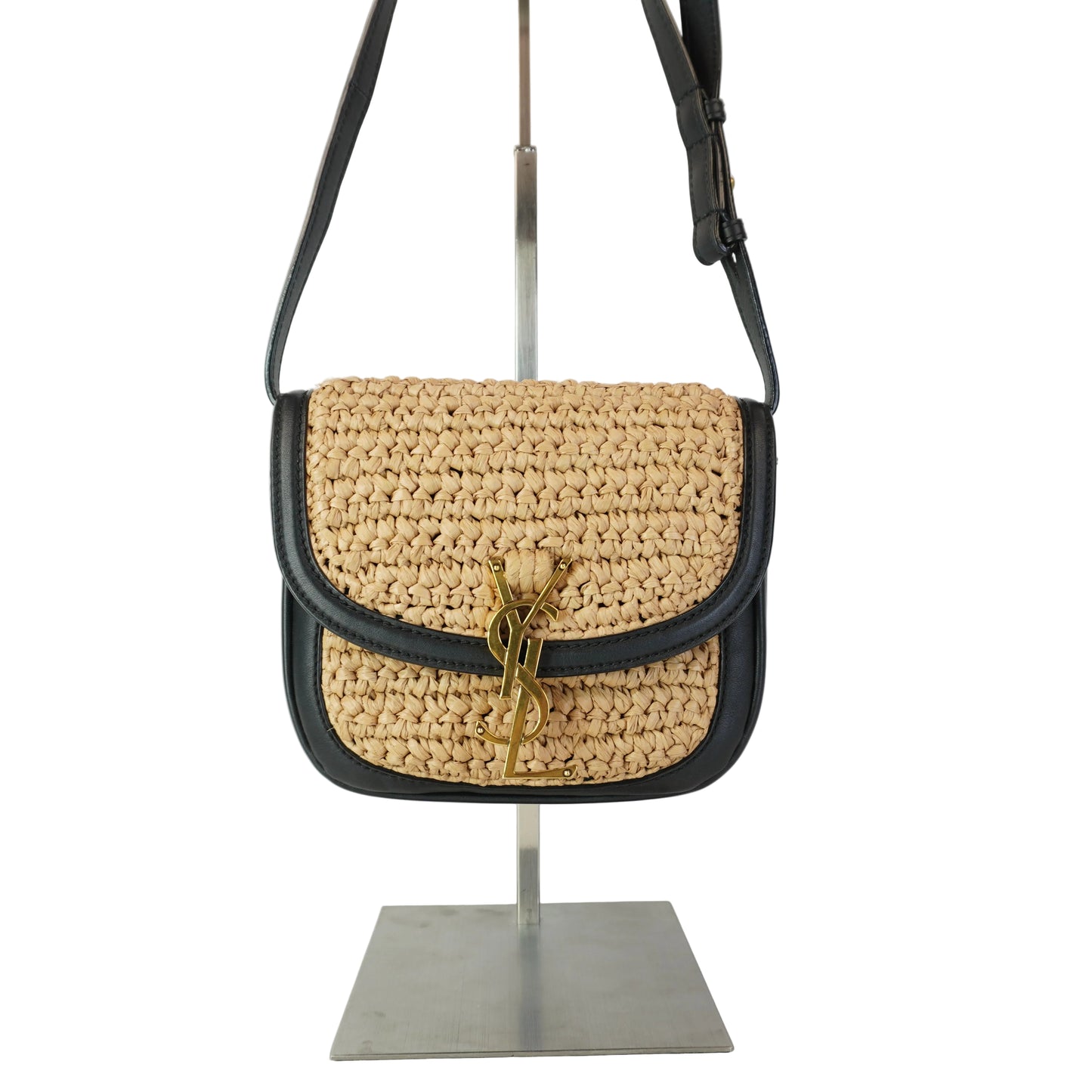 YSL	Kaia Raffia Black Small GHW