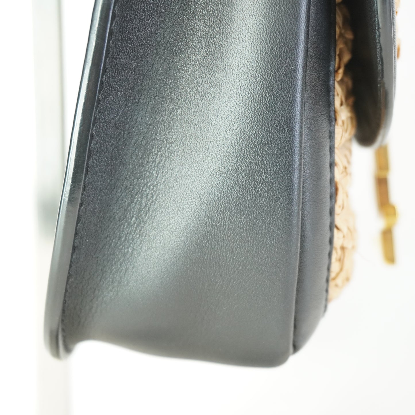 YSL	Kaia Raffia Black Small GHW