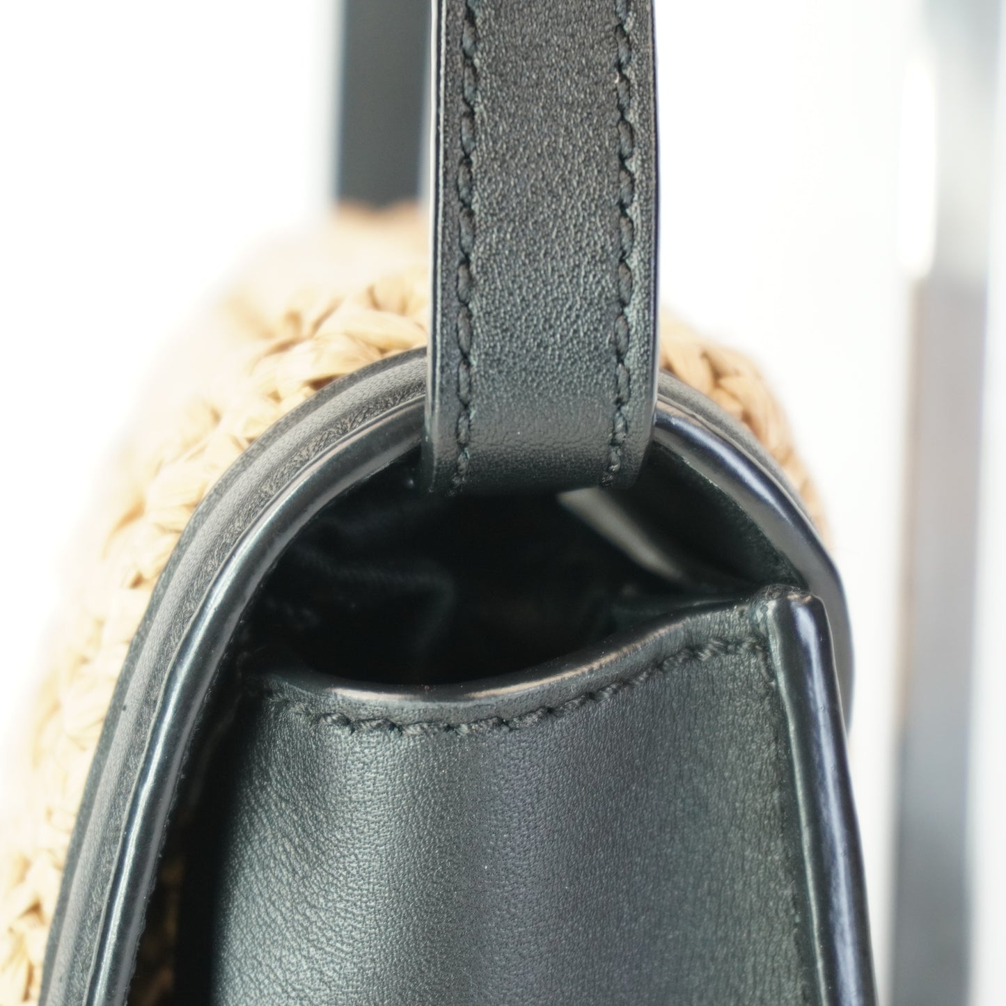 YSL	Kaia Raffia Black Small GHW