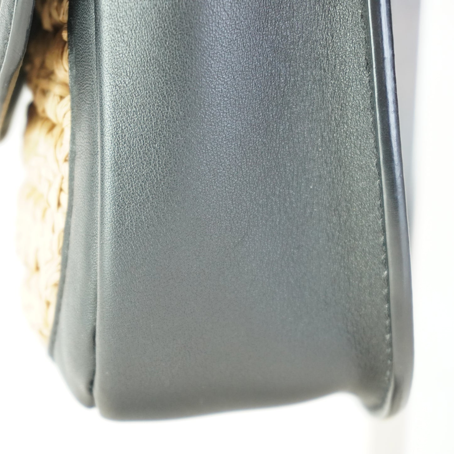 YSL	Kaia Raffia Black Small GHW