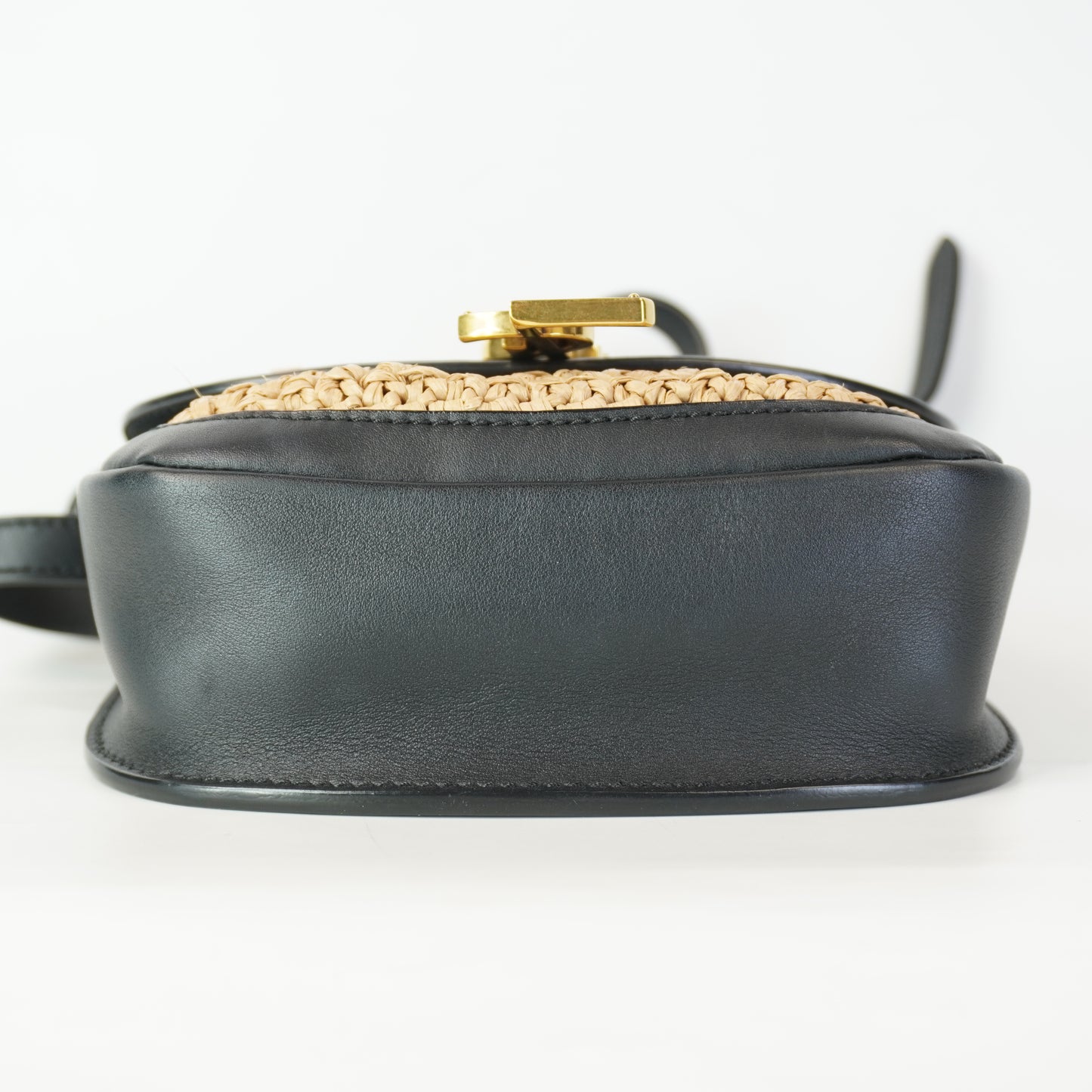 YSL	Kaia Raffia Black Small GHW