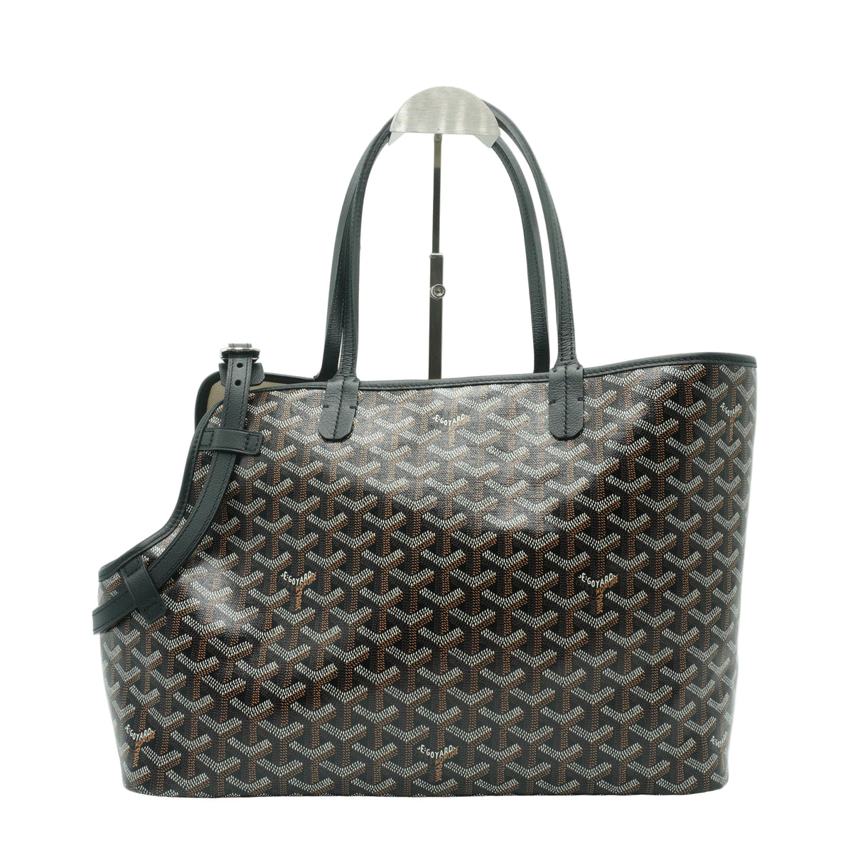 Goyard Goyardine Chien-Gris Pet Carrier PM Black