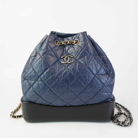 Chanel Gabrielle Backpack Navy Blue