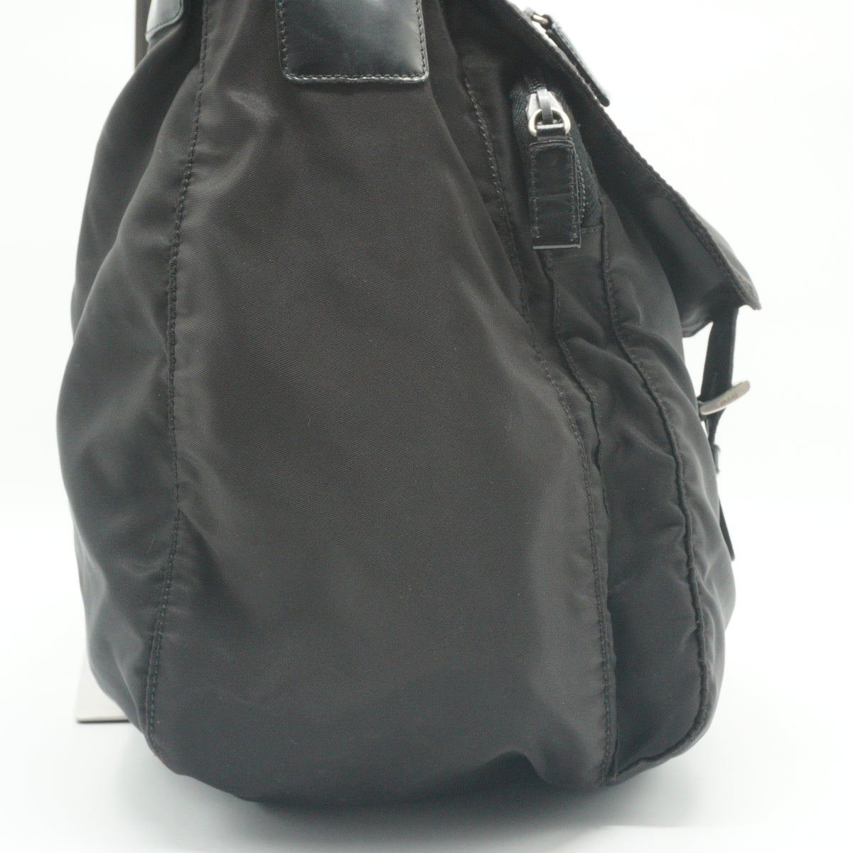 Prada Tessuto Nylon Saffiano Leather Messenger Bag GHW