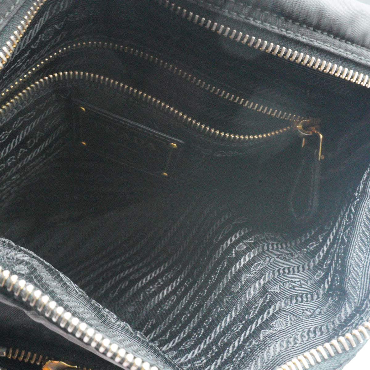 Prada Vela Tessuto Nylon Double Buckle Messenger Bag SHW