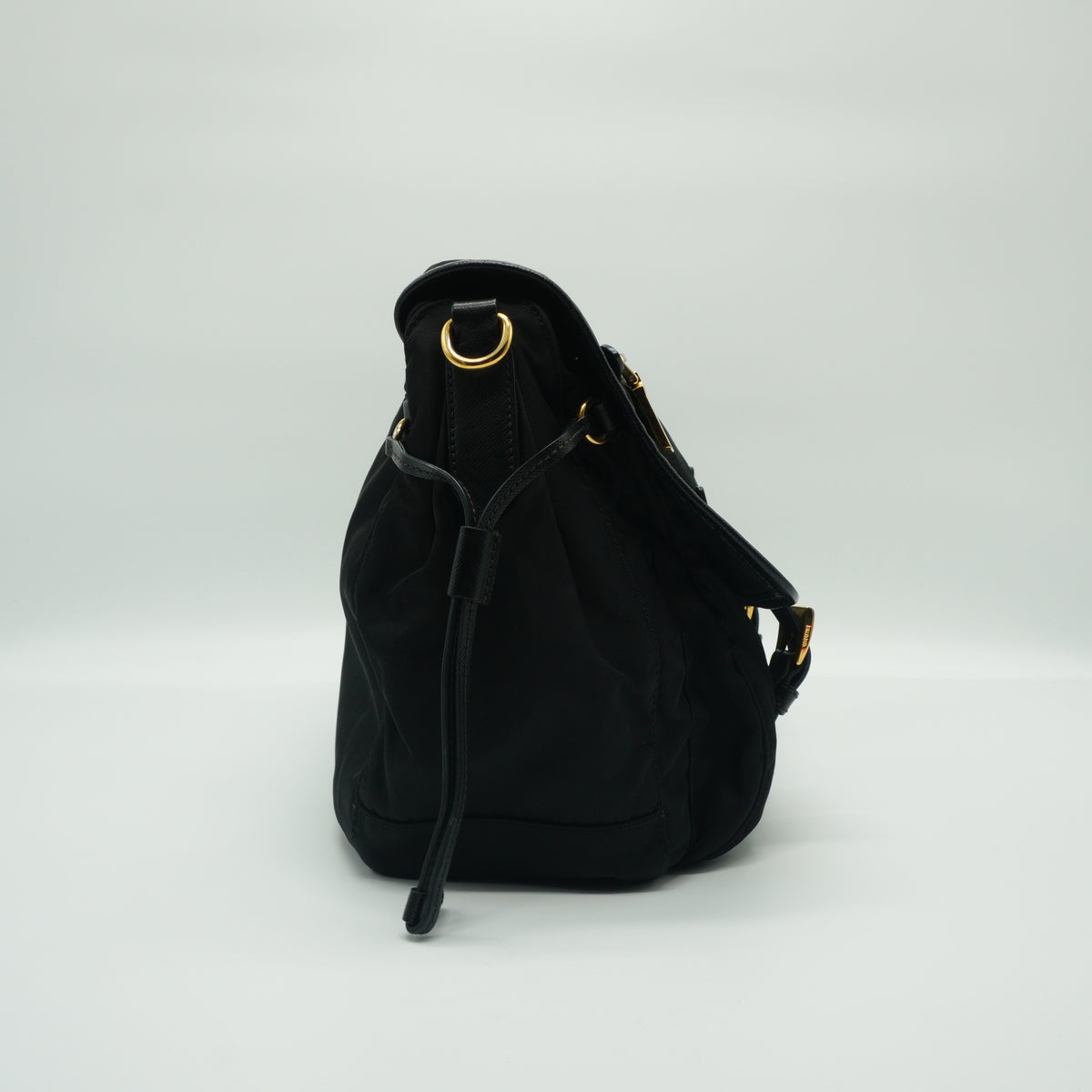 Prada Vela Tessuto Nylon Double Buckle Messenger Bag SHW