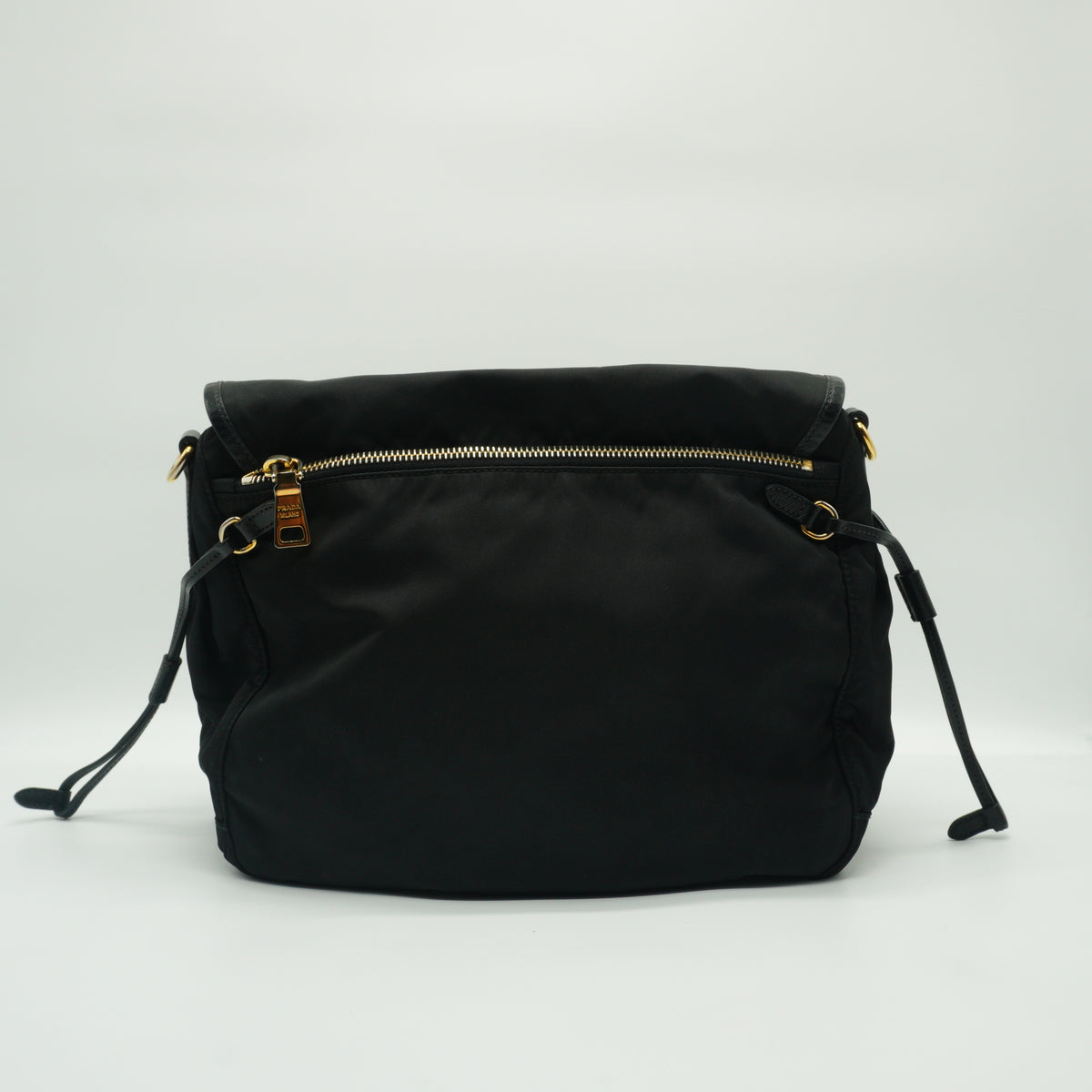Prada Vela Tessuto Nylon Double Buckle Messenger Bag SHW