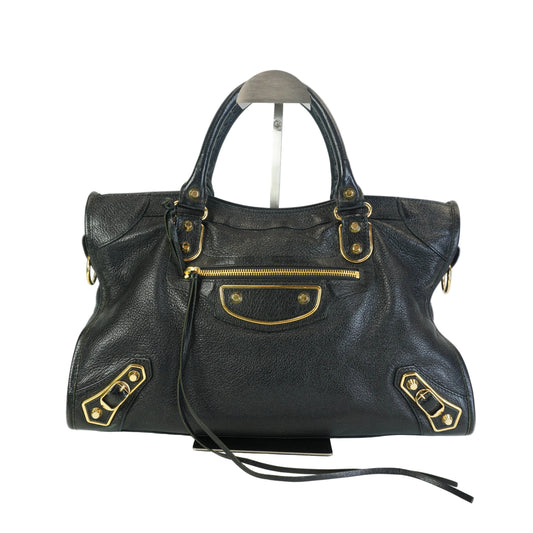 Balenciaga Classic Metallic Edge City Black Medium GHW