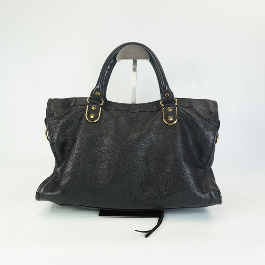 Balenciaga Classic Metallic Edge City Black Medium GHW
