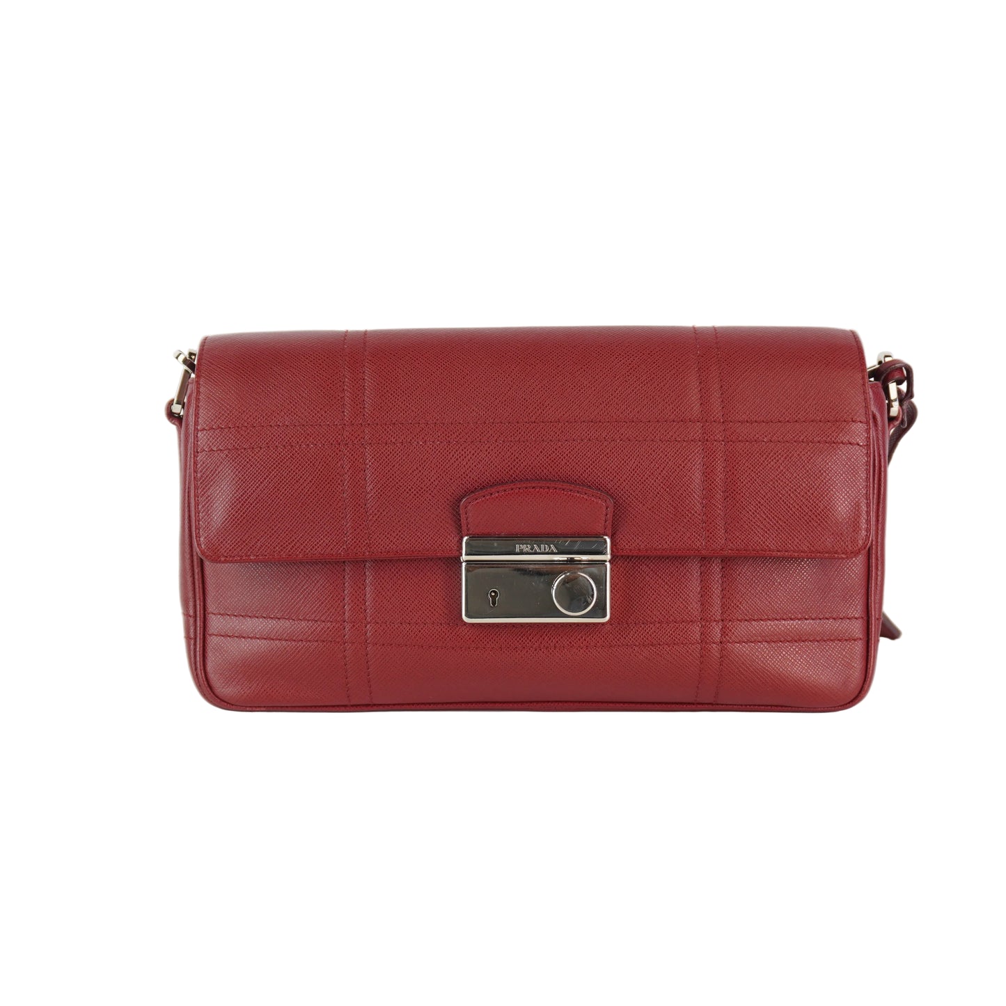 Prada Saffiano Lux Sound Shoulder Bag SHW  Small