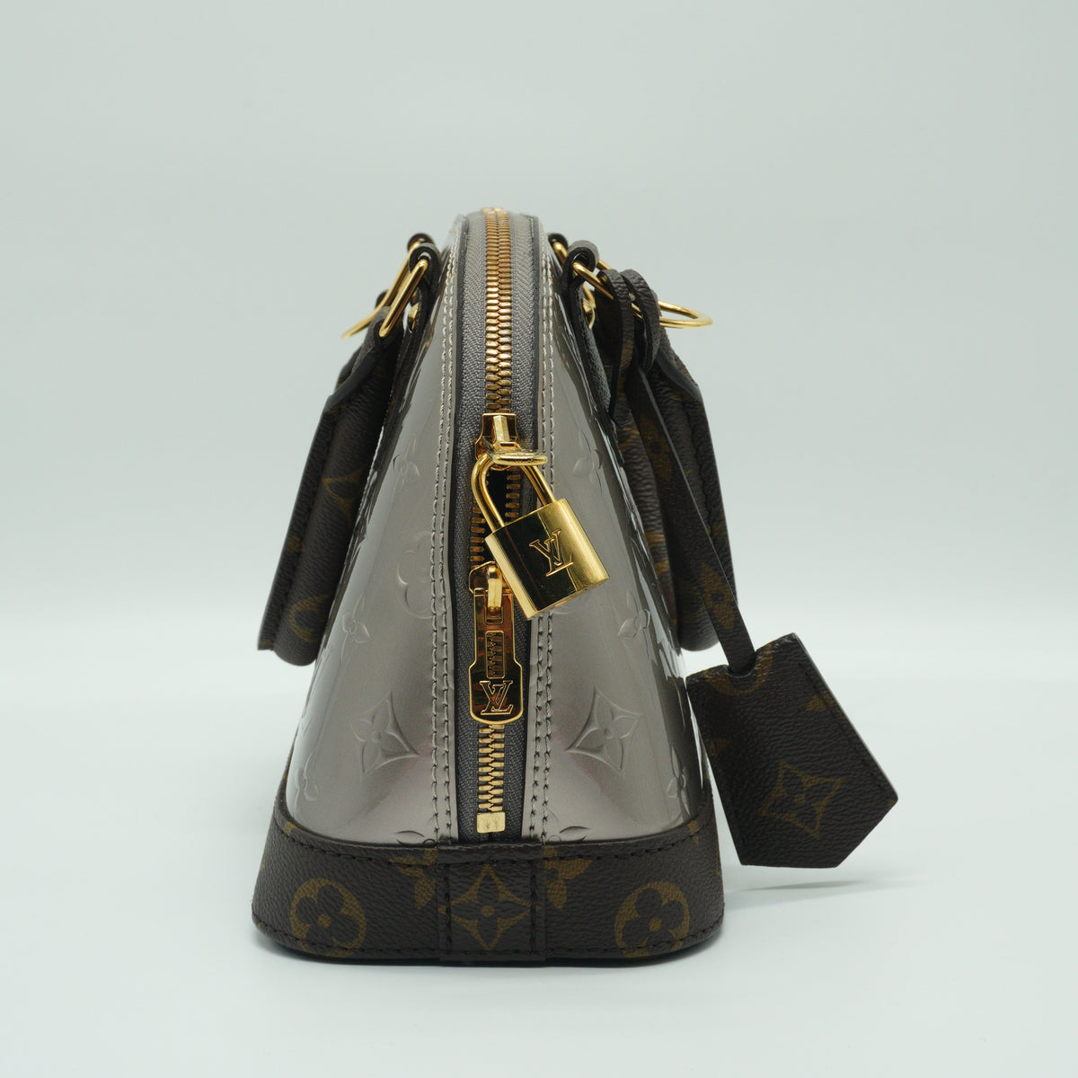 Louis Vuitton Alma BB Vernis Metallic Grey GHW